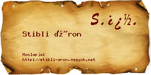 Stibli Áron névjegykártya